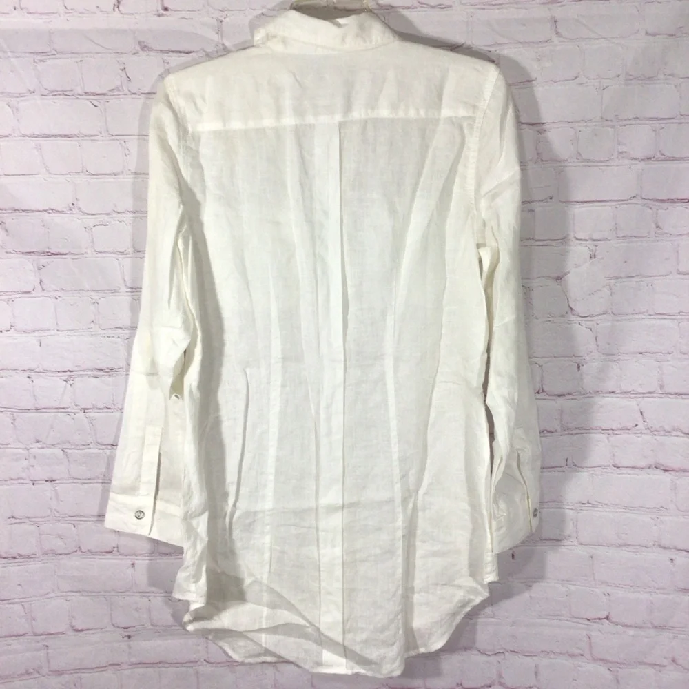 Chico’s Linen Long Sleeve Button Down Blouse - Size 1 - Picture 4 of 6